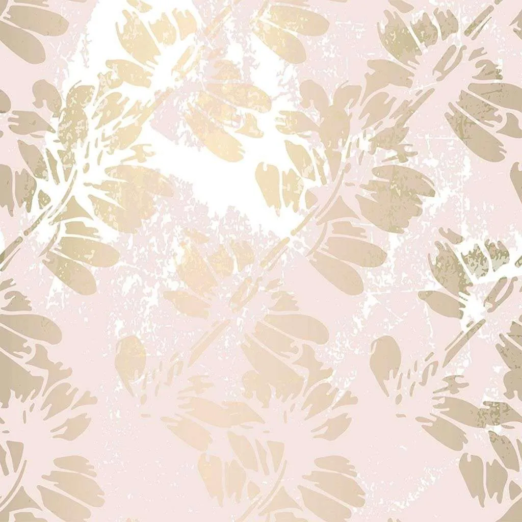 Фотообои в интерьере золотые листья на розовом фоне  9-1110 фото