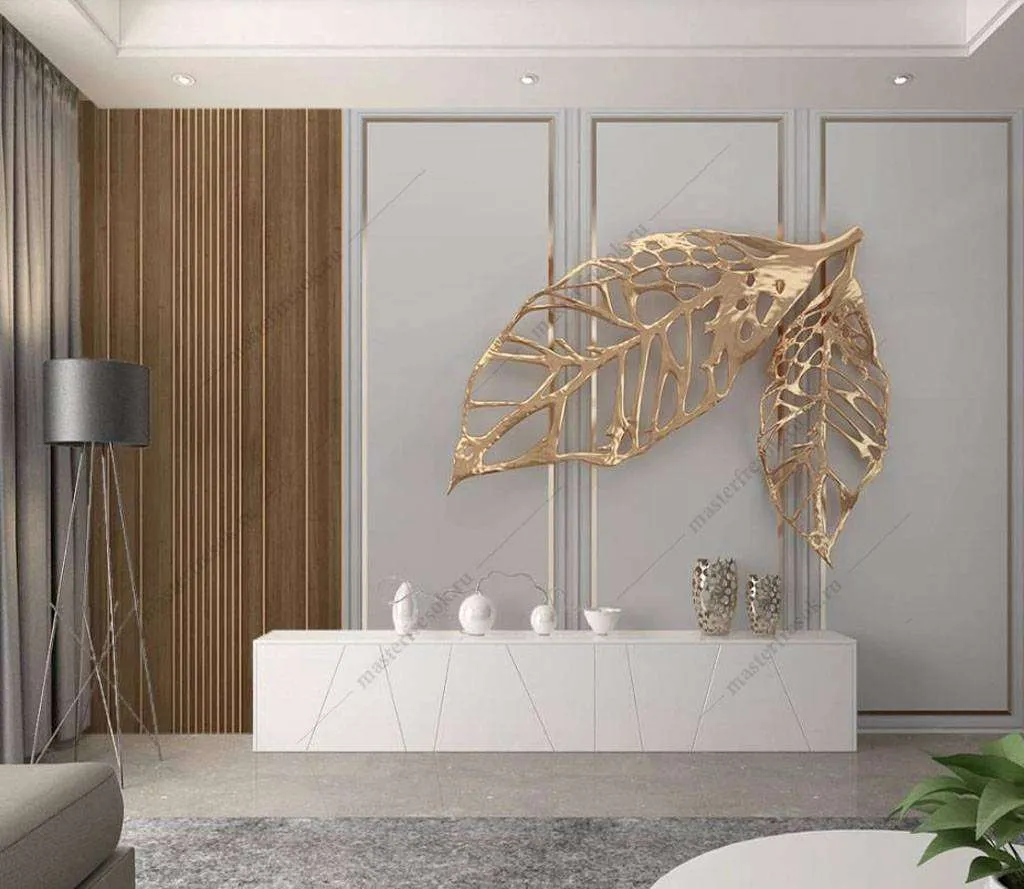 Фотообои в интерьере осенний лист  16-094 фото