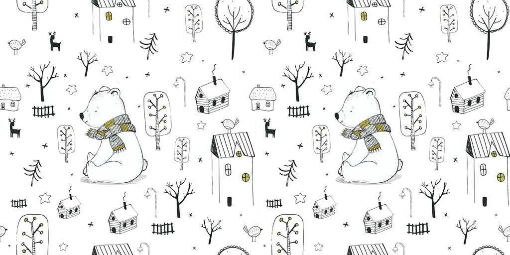 Фотообои в интерьере домики и мишки  12-655 фото