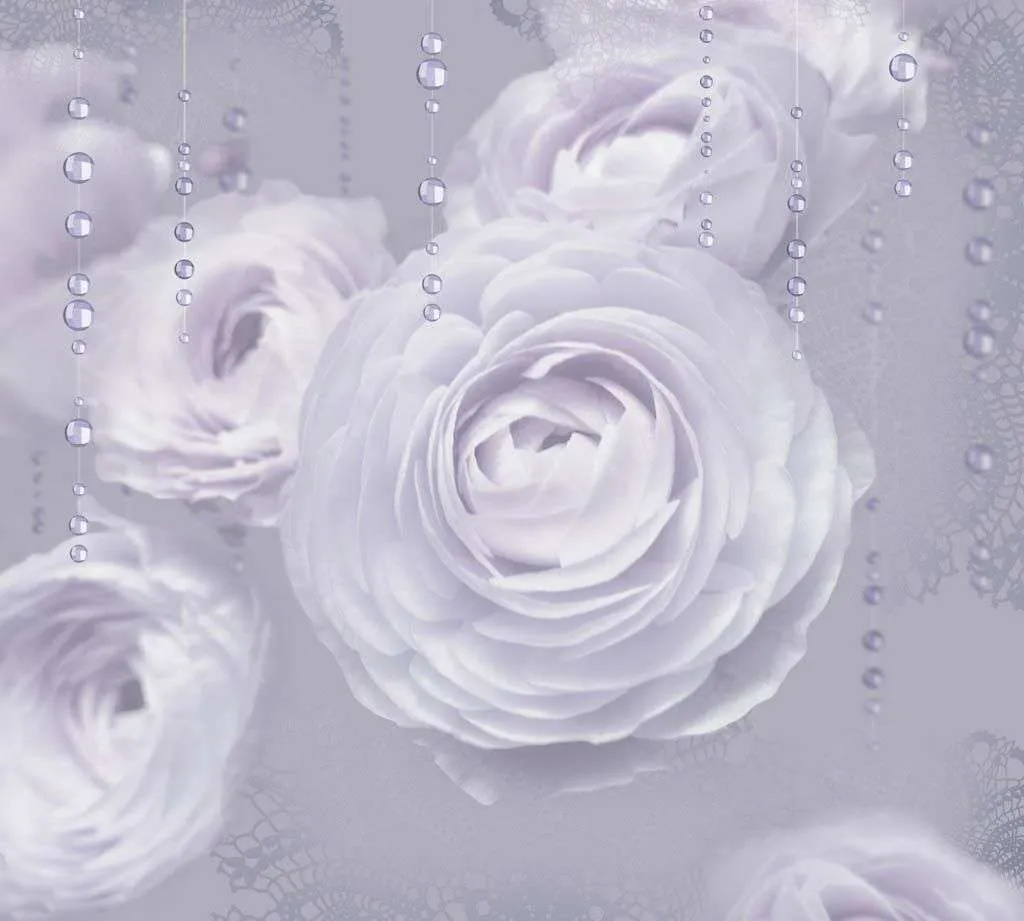 Фотообои в интерьере нежные розы  10-748 фото