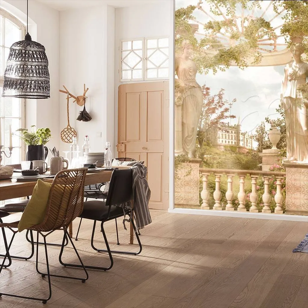 Фотообои в интерьере бежевый классический сюжет  11-181 фото