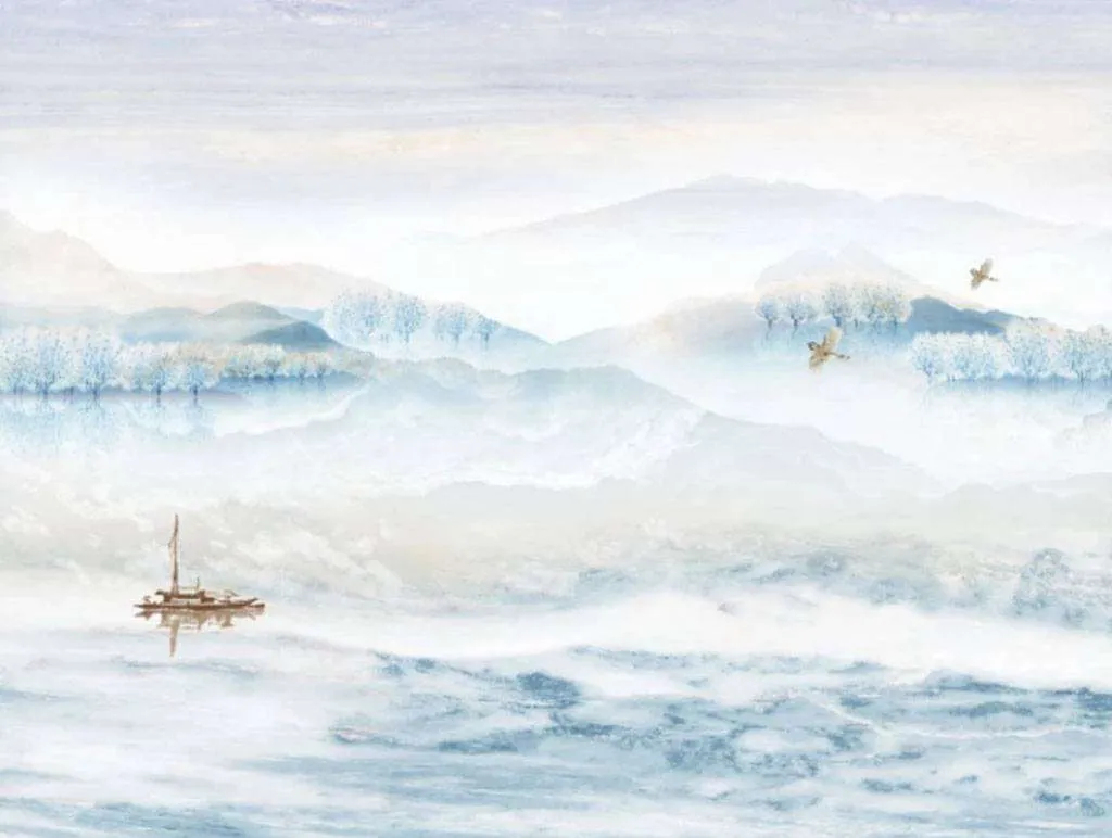 Фотообои в интерьере туман на озере  15-670 фото