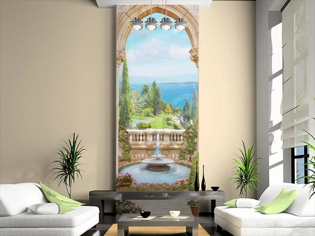 Фотообои Фонтан под аркой  5-129