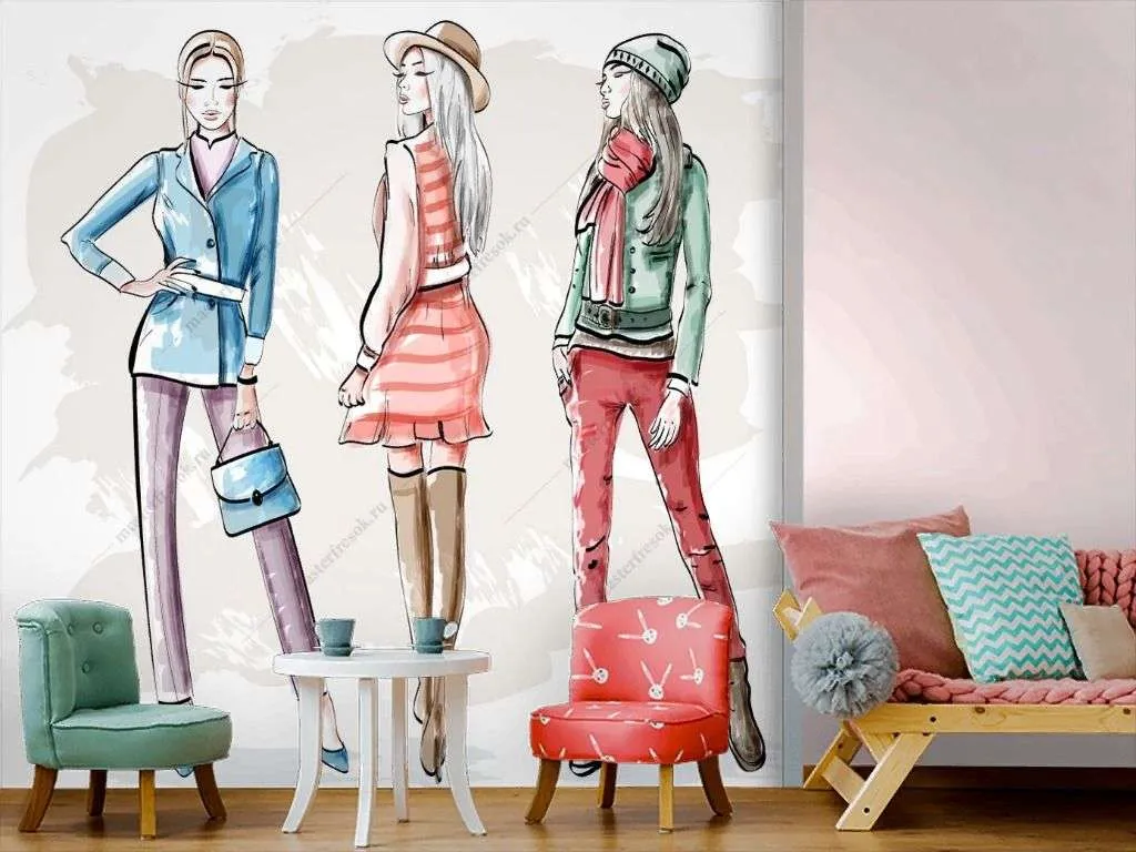 Фотообои в интерьере стильные модели  12-1383 фото