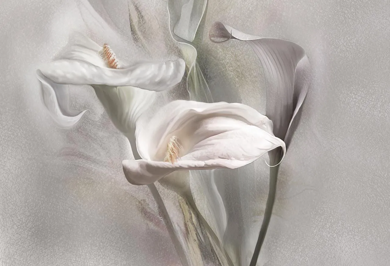 Фотообои в интерьере букет каллы  13-508 фото