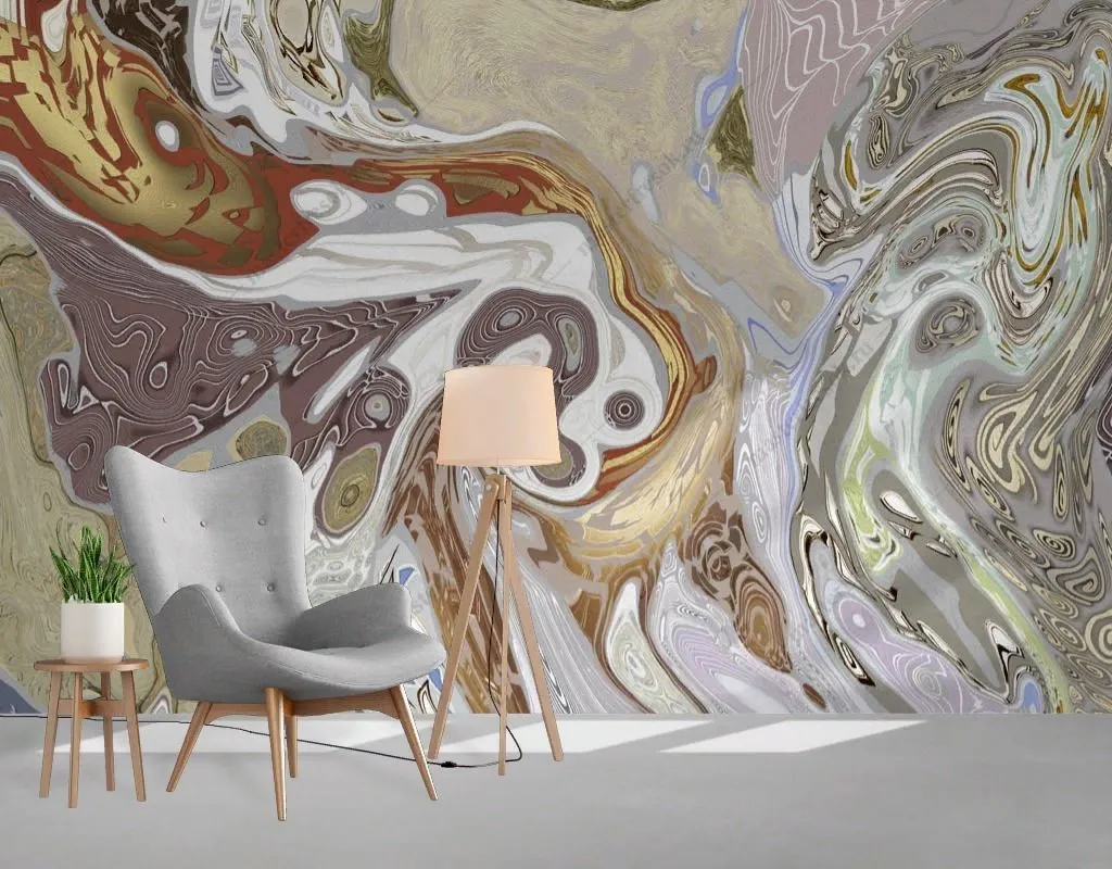 Фотообои Флюид Арт серая акварель  13-605