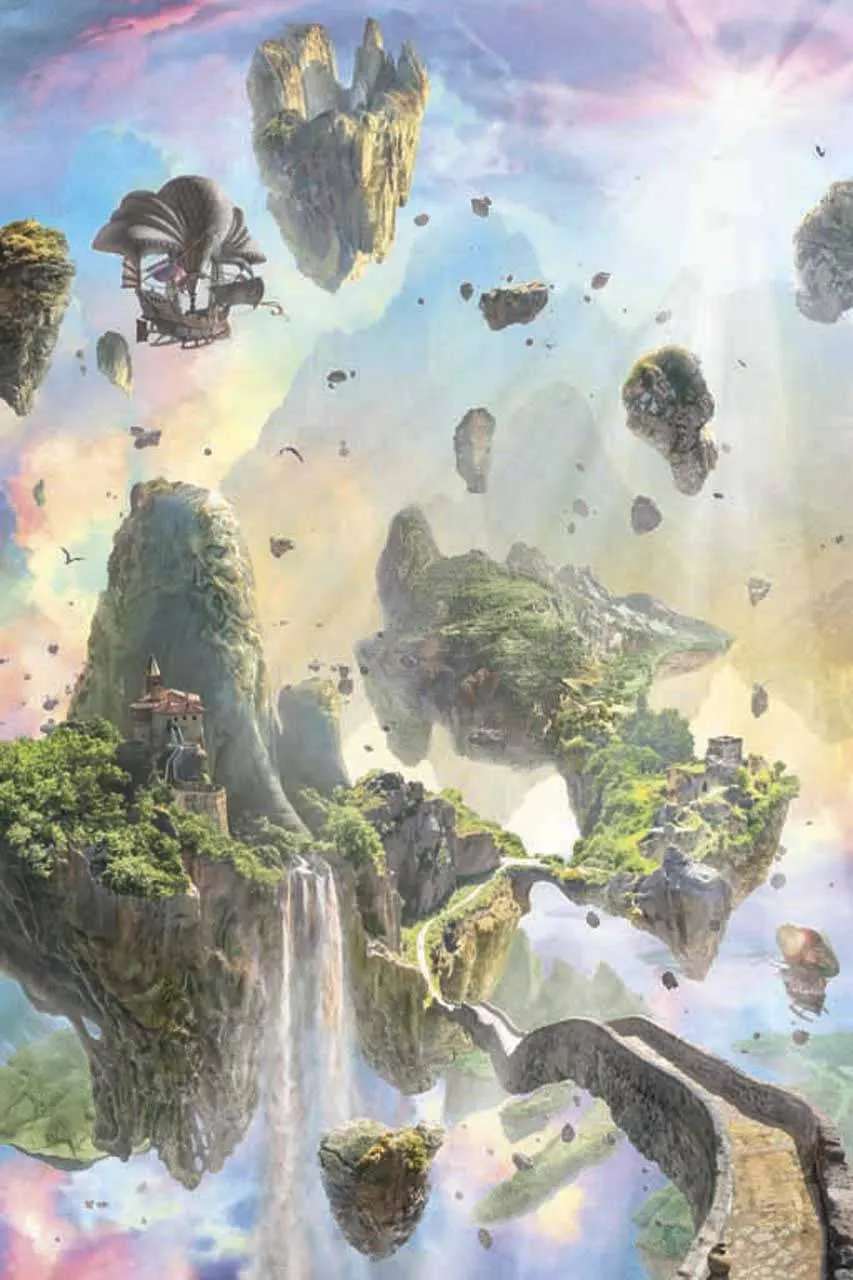 Фотообои в интерьере летающий остров  11-025 фото