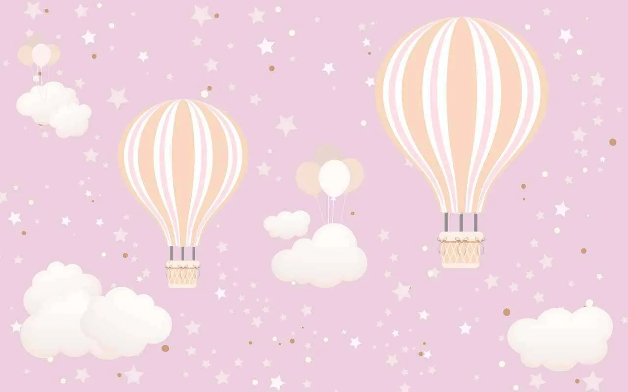 Фотообои в интерьере воздушные шары на розовом  12-425 фото