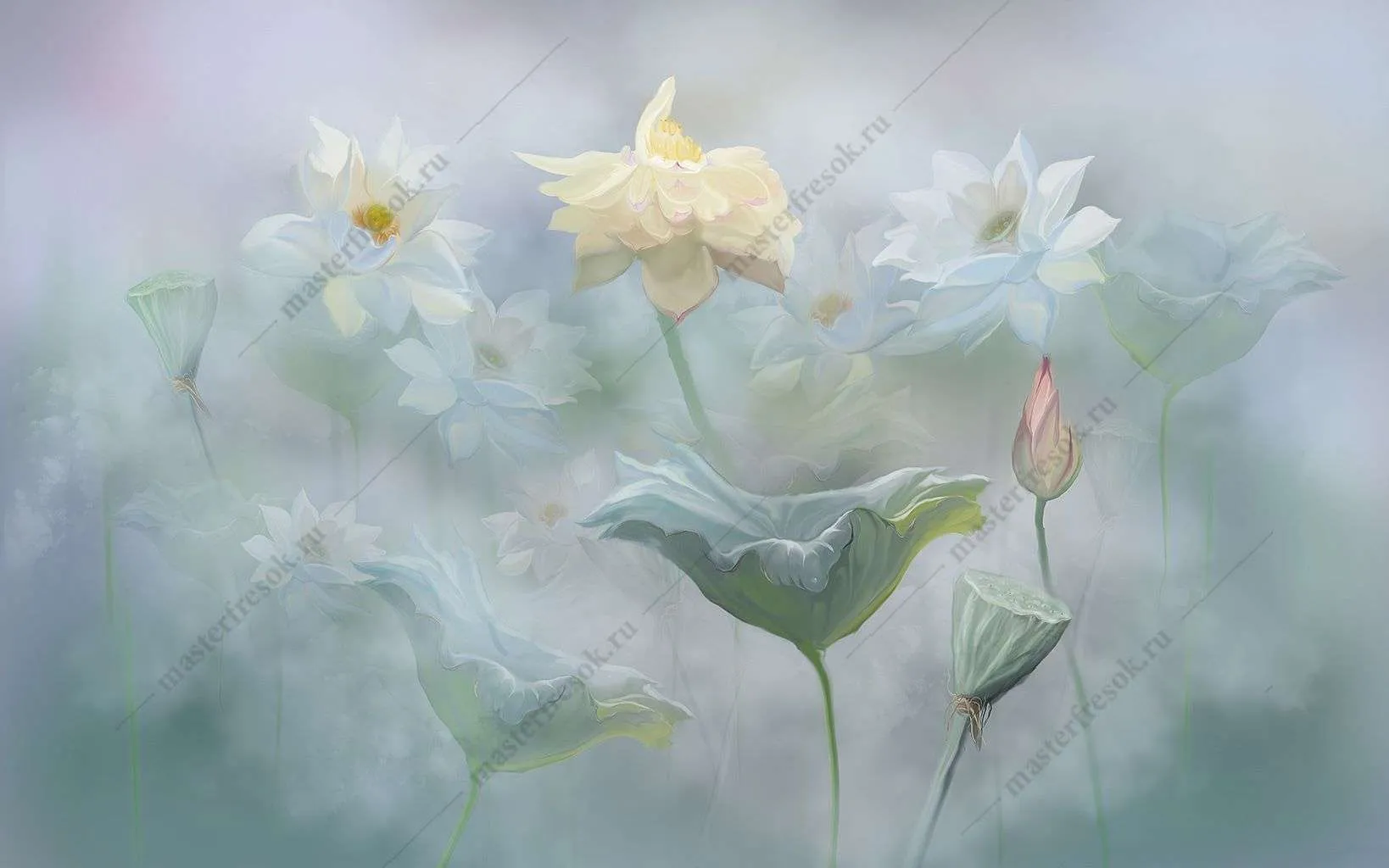 Фотообои в интерьере лотос кувшинка  13-391 фото