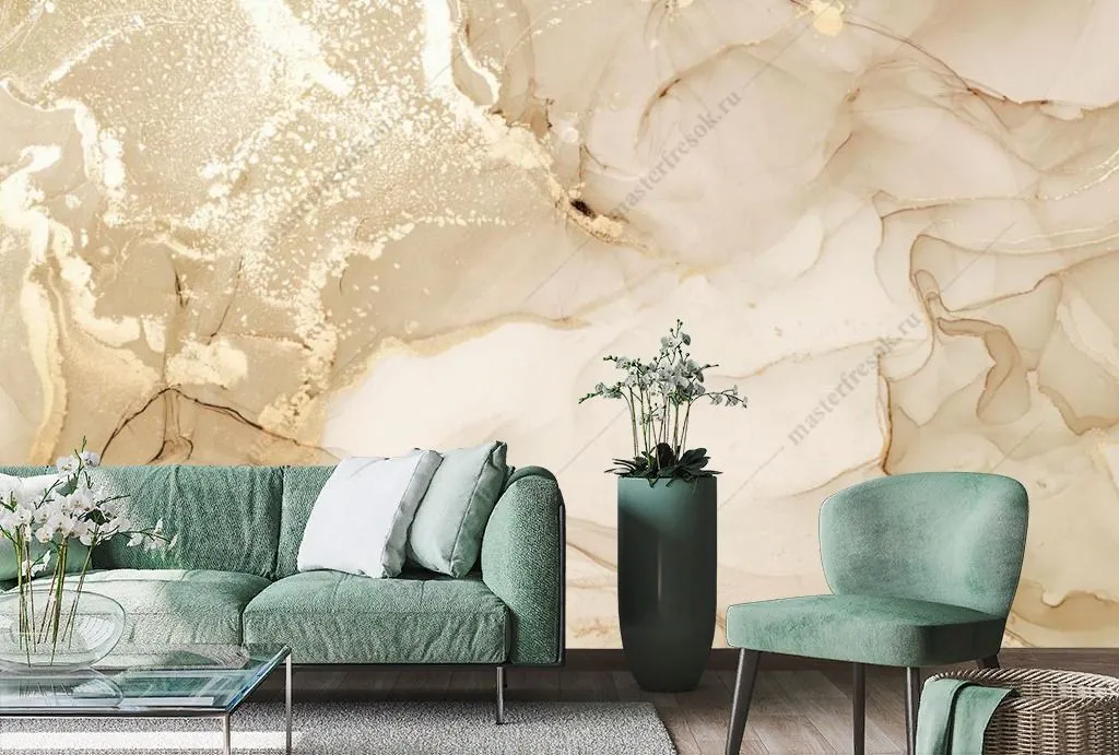 Фотообои Золотистый мрамор  9-1411