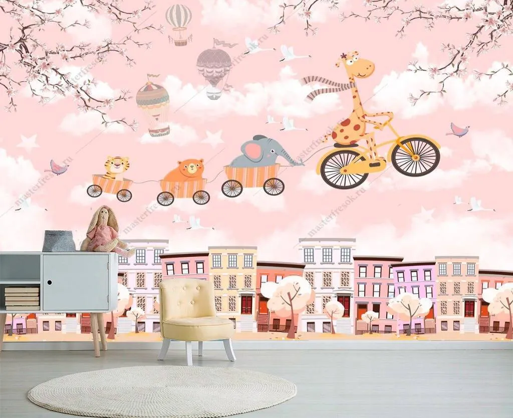 Фотообои Животные на велосипеде  12-1175