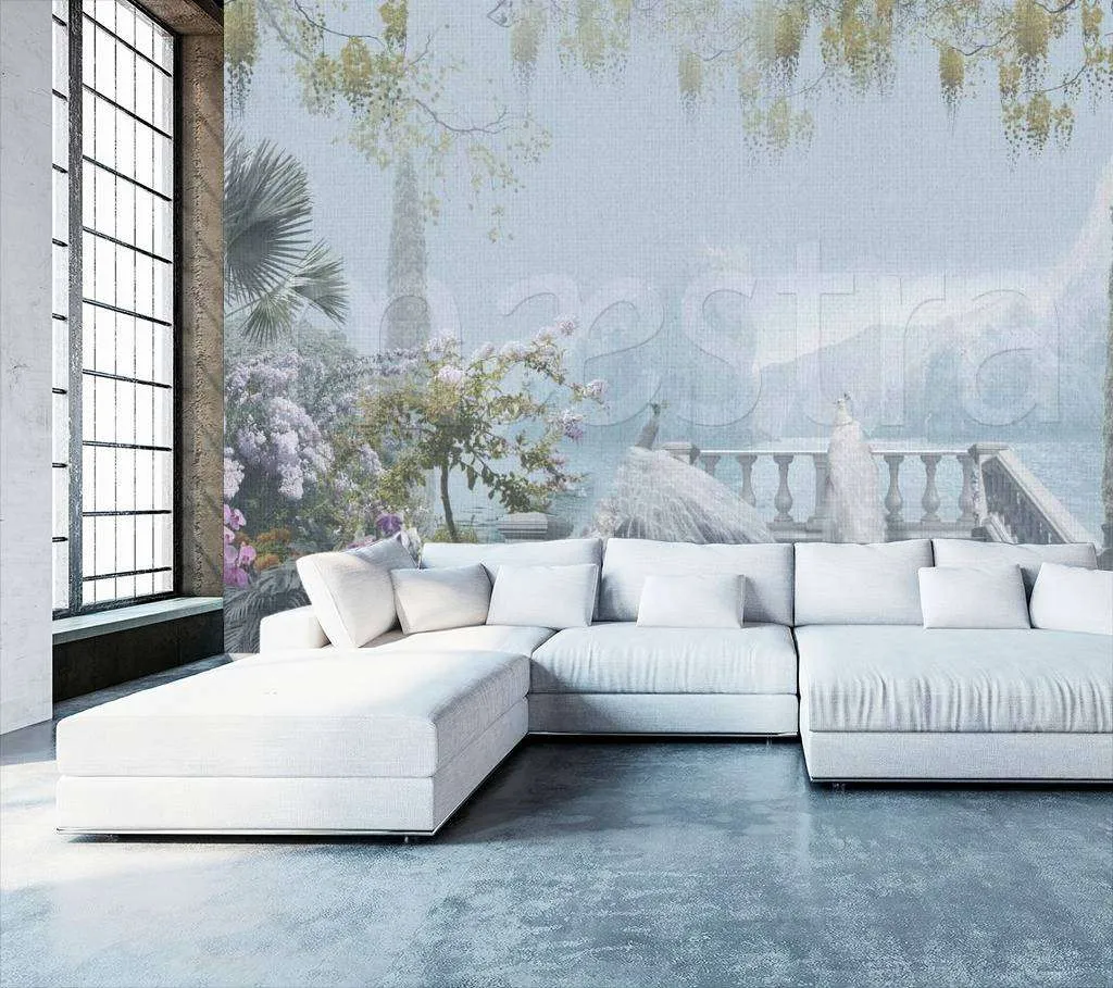 Фотообои Бесшовные обои на стену:  Павлины в парке. Артикул: 7-559  