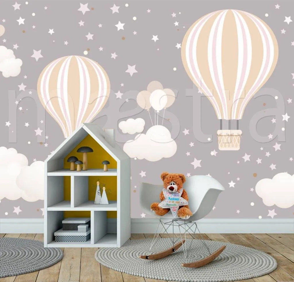 Фотообои Воздушные шары на сером  12-426