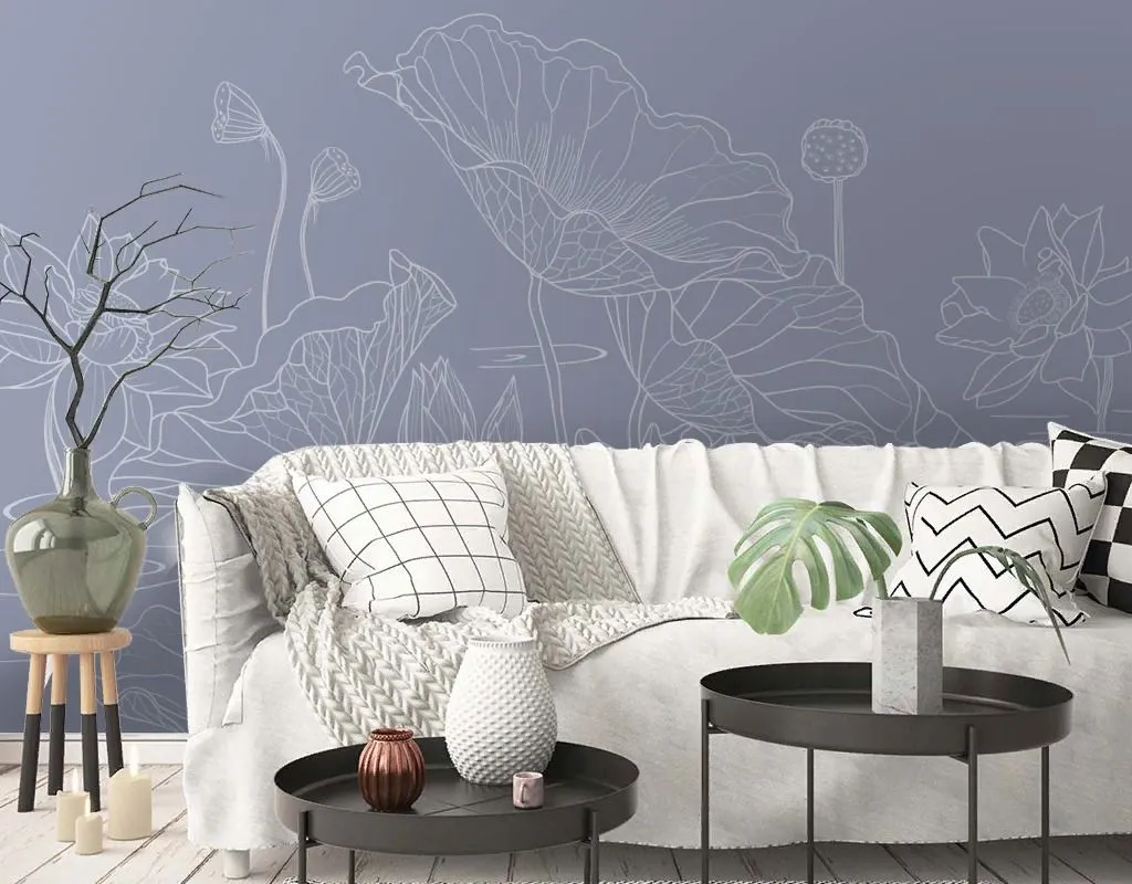 Фотообои в интерьере кувшинки белые  13-728 фото