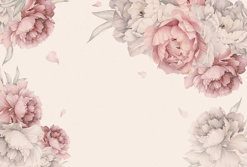 Фотообои в интерьере пионы нежно-розовые  12-1470 фото