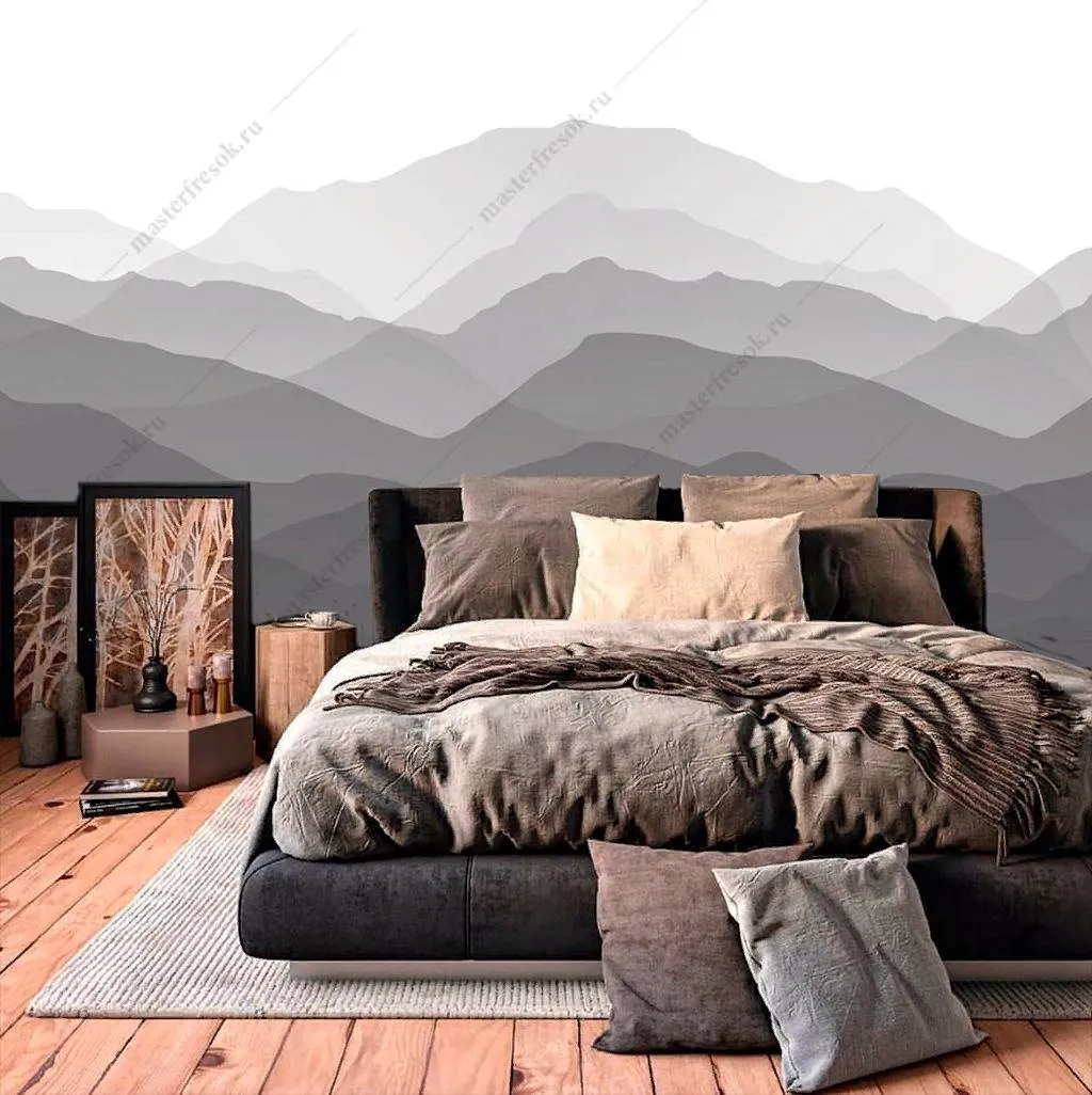 Фотообои Горы в серых цветах  14-189