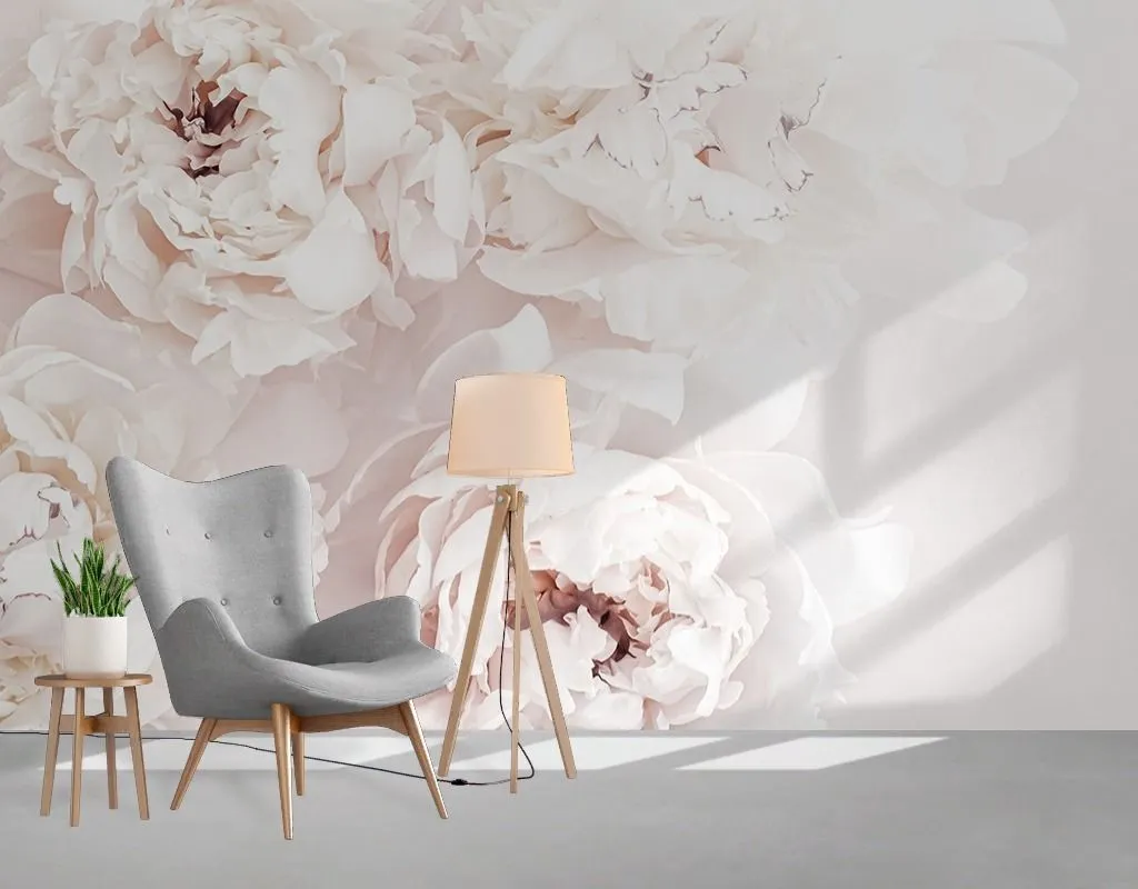 Фотообои Пионы пудровые 3д  9-2033