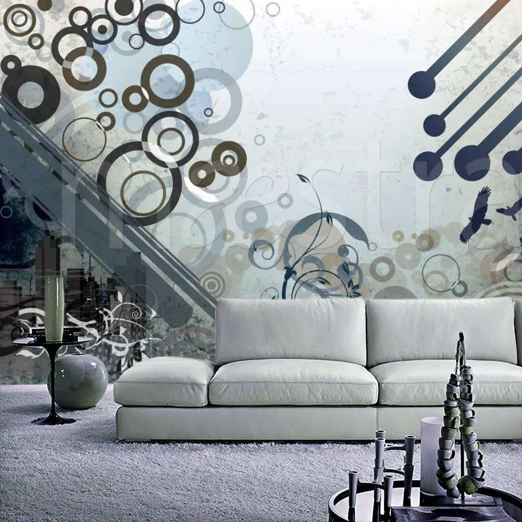 Фотообои в интерьере геометрическая фактура  7-637 фото