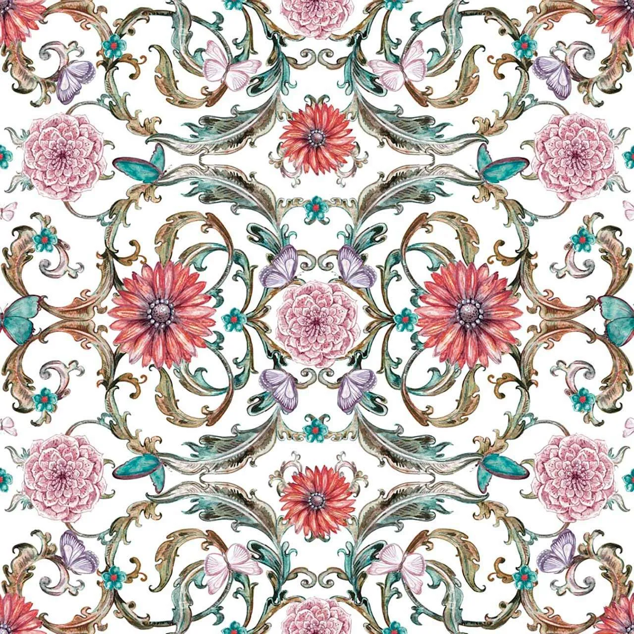 Фотообои в интерьере орнамент серый  9-131 фото