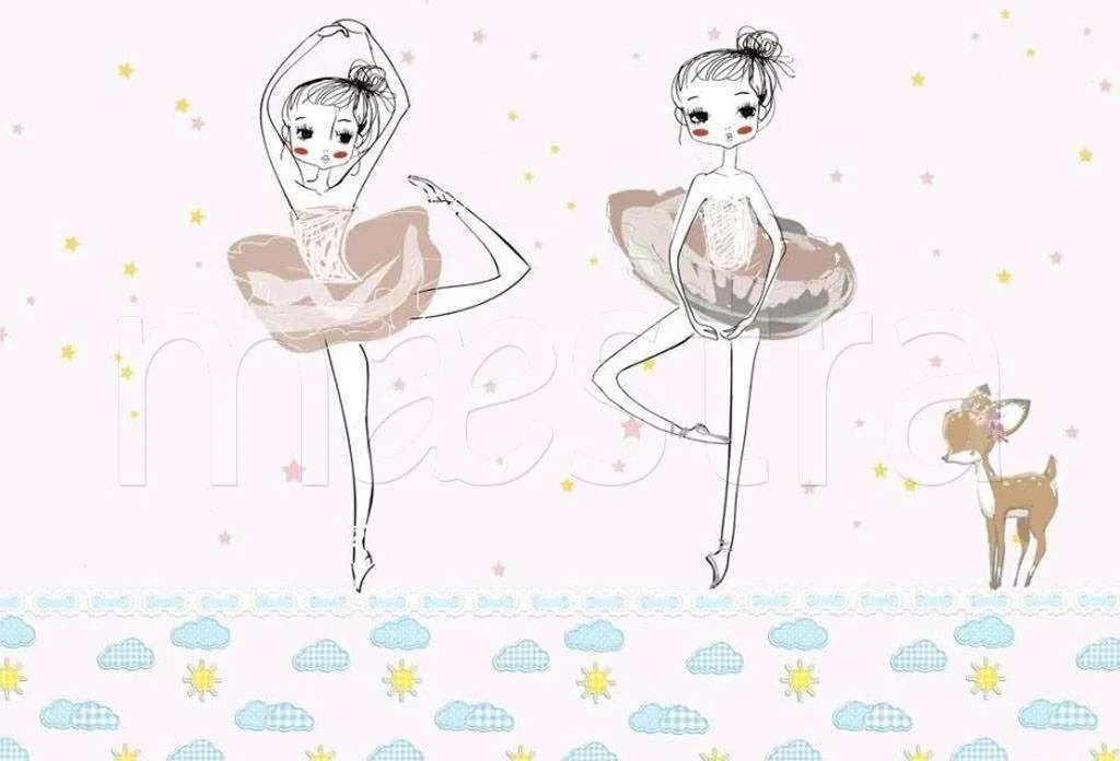 Фотообои в интерьере балерины и олененок  15-137 фото