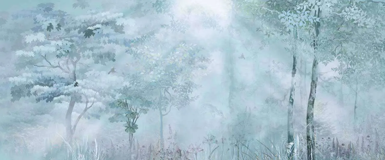 Фотообои в интерьере солнце в лесу  13-201 фото