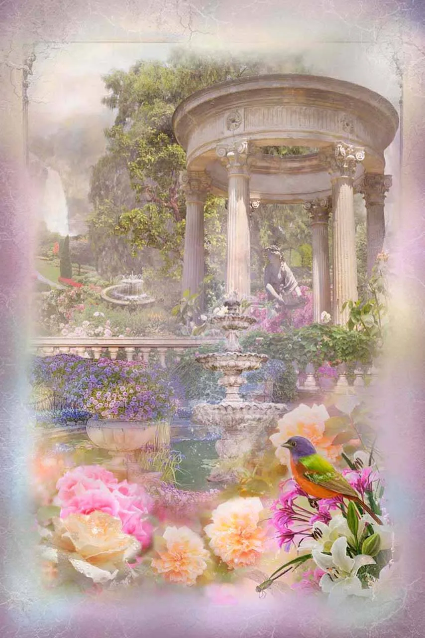 Фотообои в интерьере беседка с цветами  7-271 фото