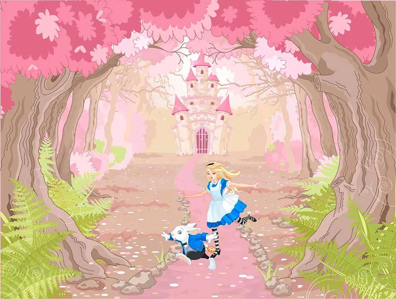 Фотообои в интерьере алиса в волшебном лесу  9-180 фото