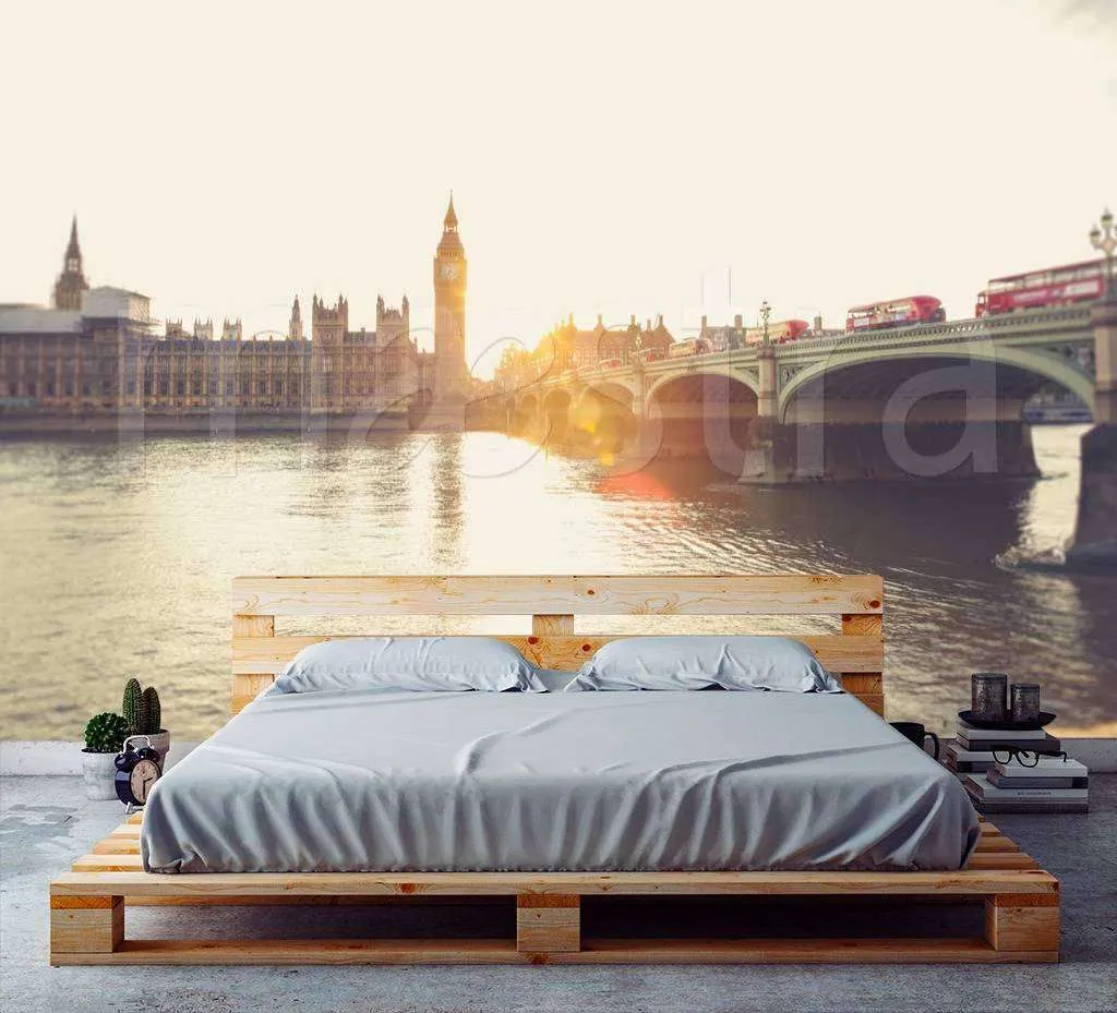 Фотообои в интерьере лондон в утренней дымке  9-449 фото