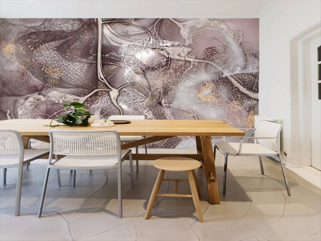 Фотообои в интерьере физалис акварелью  13-205 фото