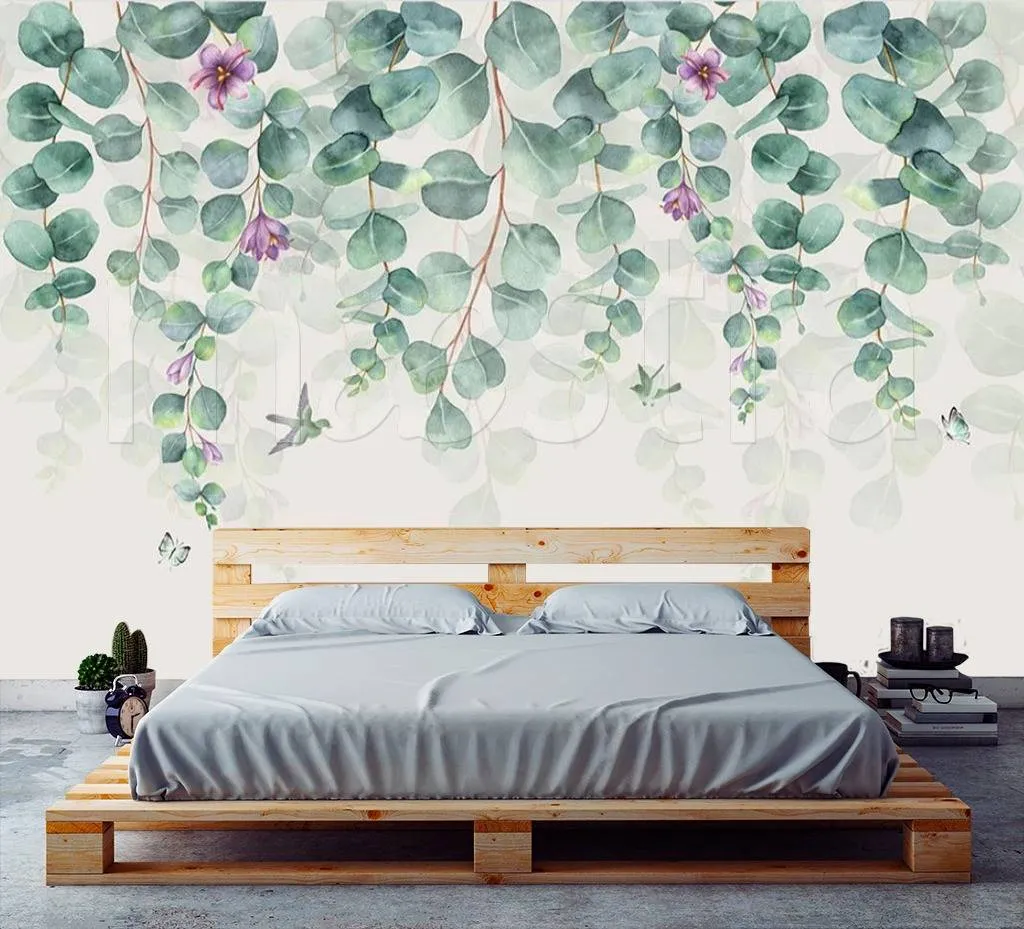 Фотообои Веточки зеленые сверху  15-521