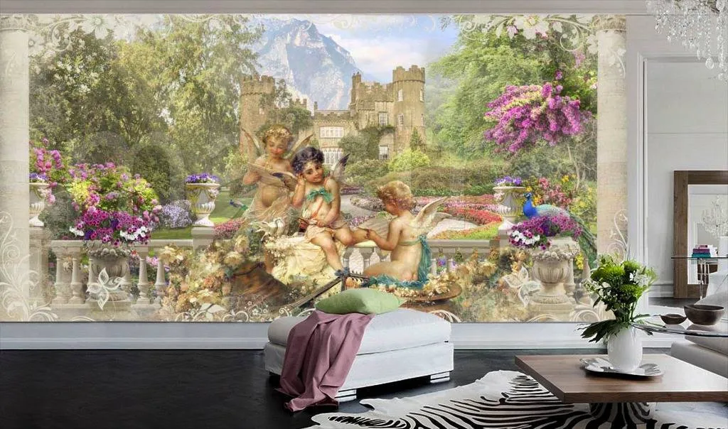 Фотообои в интерьере ангелы на фоне природы  7-400 фото