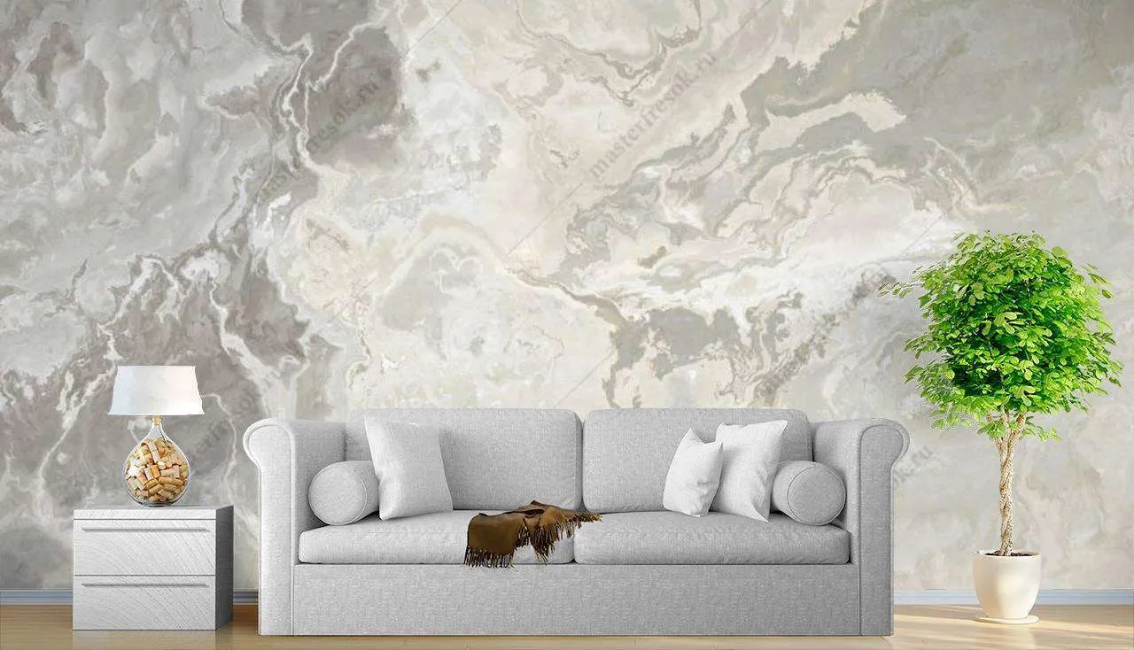 Фотообои в интерьере срез серого мрамора  9-1071 фото