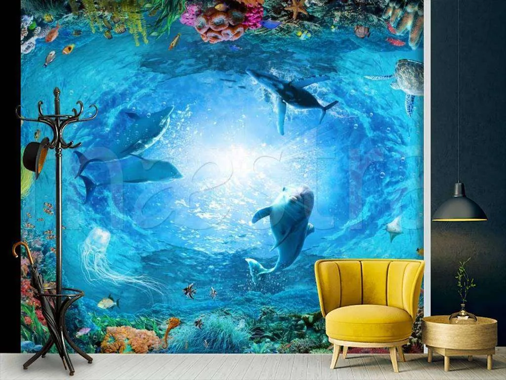 Фотообои Бесшовные обои на стену:  Водный мир. Артикул: 11-026  