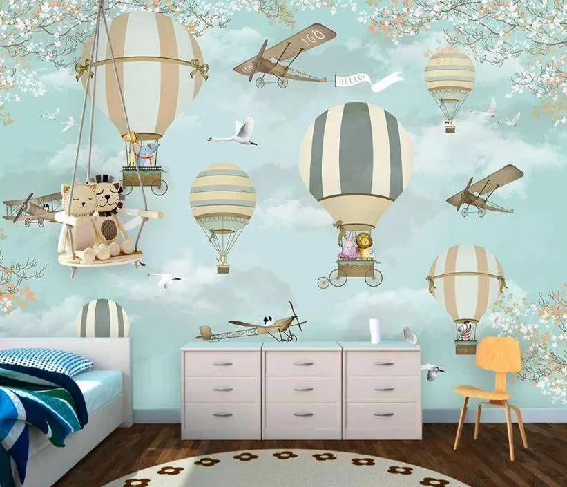 Фотообои Воздушные шары на зеленом фоне  15-073