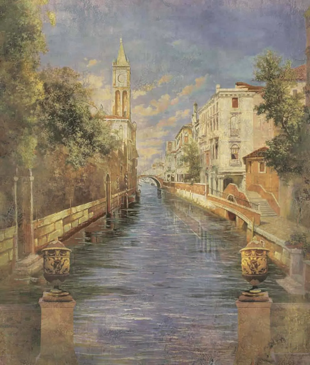 Фотообои в интерьере каналы венеции и часовня  11-092 фото