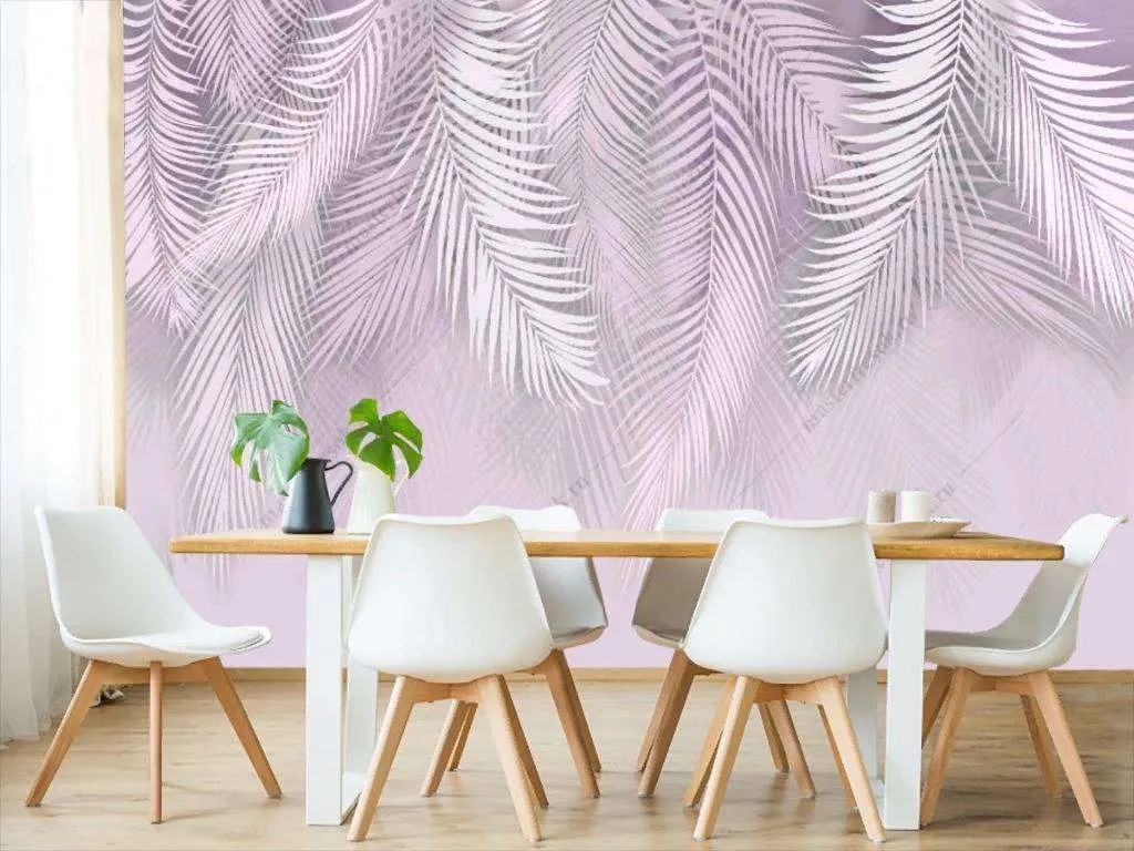 Фотообои в интерьере фоновые листья  10-768 фото