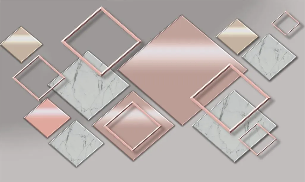 Фотообои в интерьере 3д ромбы на сером фоне  9-2050 фото