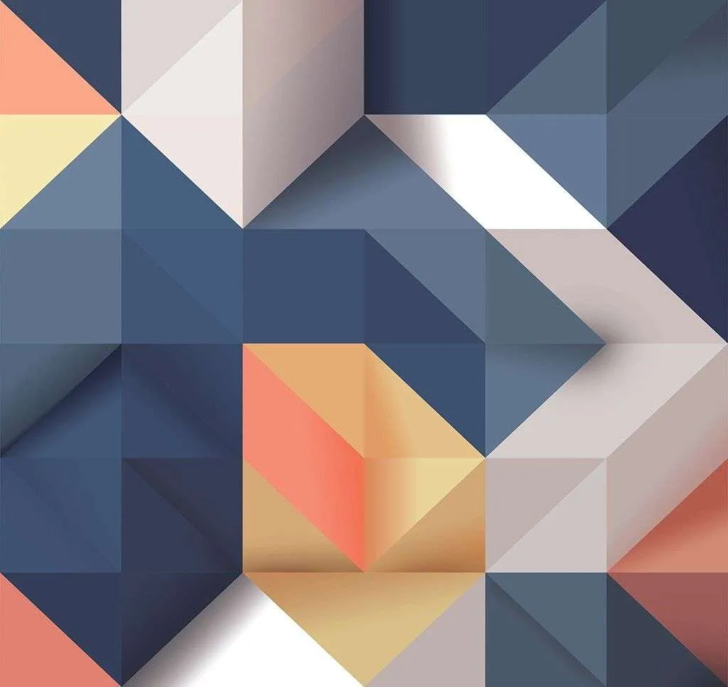 Фотообои в интерьере 3д геометрия  9-1878 фото