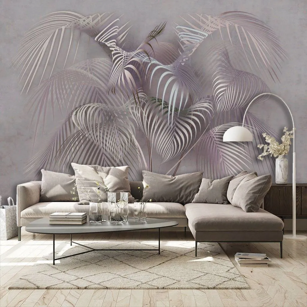 Фотообои в интерьере папоротник 3д  13-223 фото