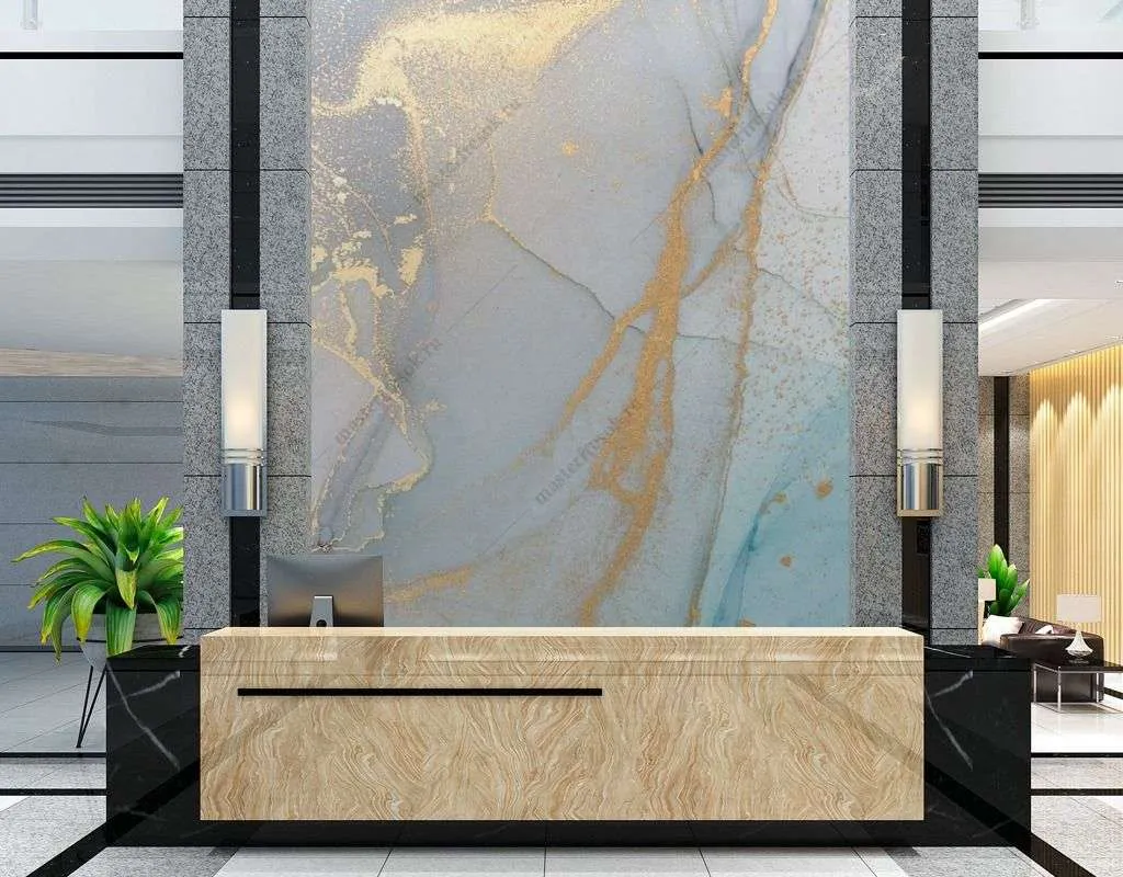 Фотообои в интерьере синий мраморный фон  9-1532 фото