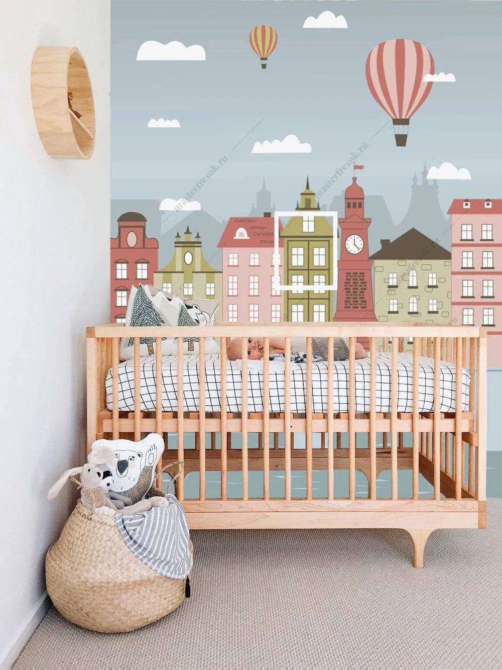 Фотообои в интерьере с домиками  12-837 фото