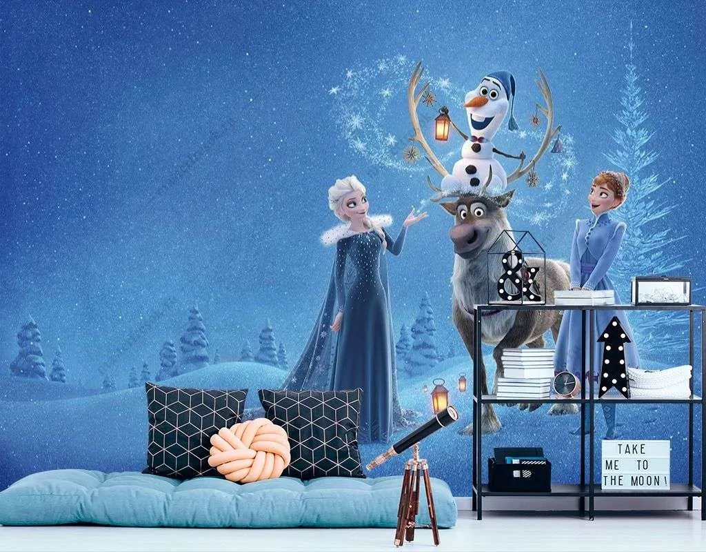 Фотообои в интерьере олаф и холодное приключение  12-1365 фото