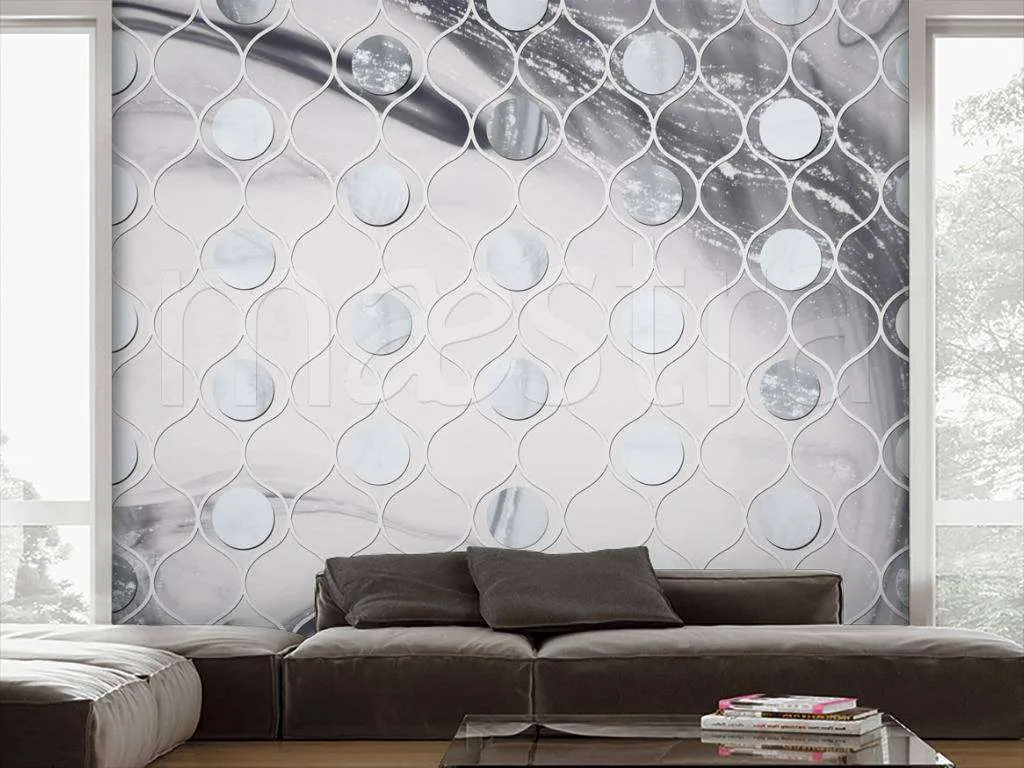 Фотообои Сетка с кружочками в ячейках  7-977