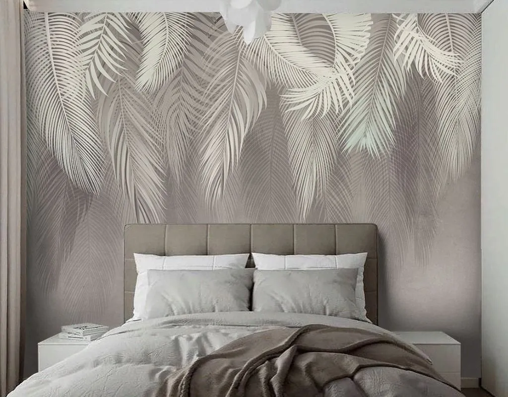 Фотообои в интерьере ветви пушистые серые  9-2114 фото