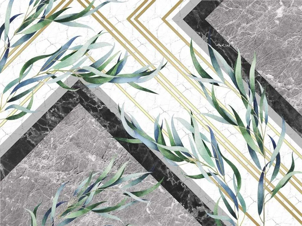 Фотообои в интерьере листья агавы  10-734 фото