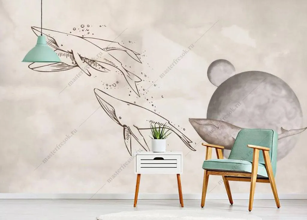 Фотообои Планета китов  16-032