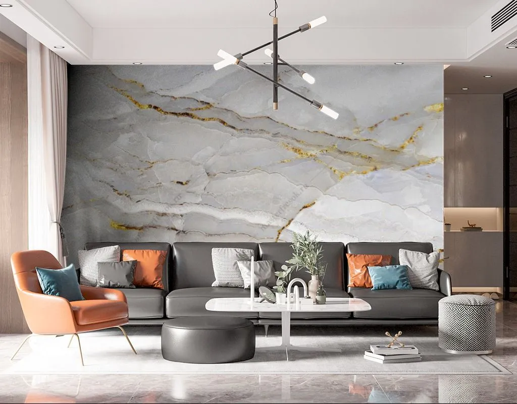 Фотообои в интерьере золото в мраморе  9-1606 фото