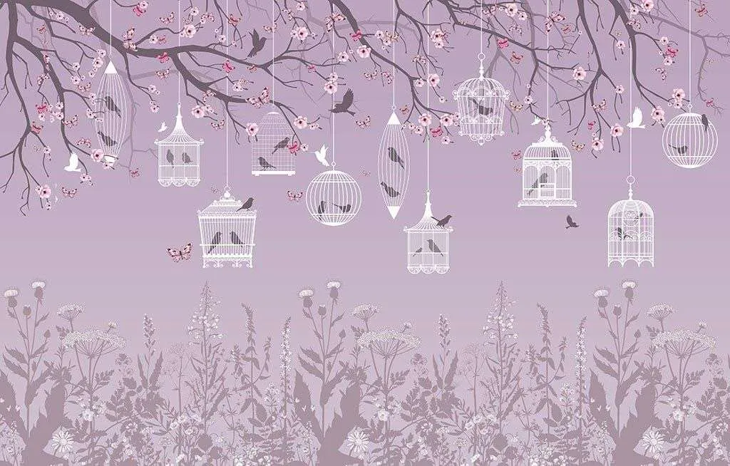 Фотообои в интерьере птицы в клетке  9-1630 фото