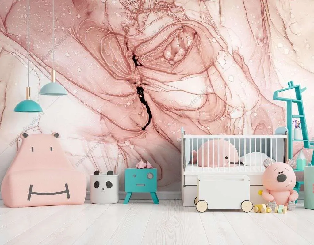 Фотообои в интерьере пудровый фон  9-1558 фото