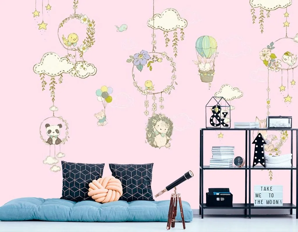 Фотообои детские. Ловец снов и милые животные  12-1620